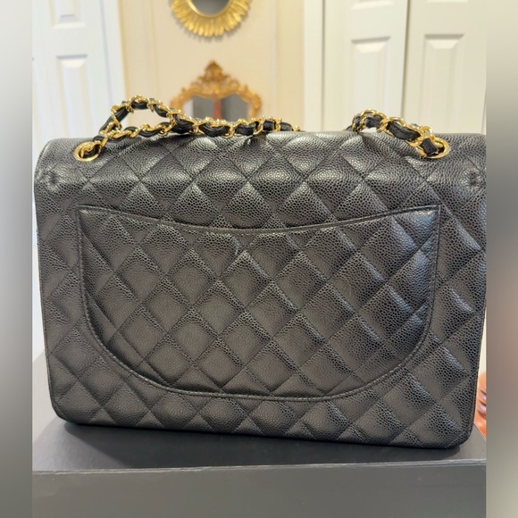 Chanel black caviar maxi flap - full set like new 2019 - Picture 4 of 16